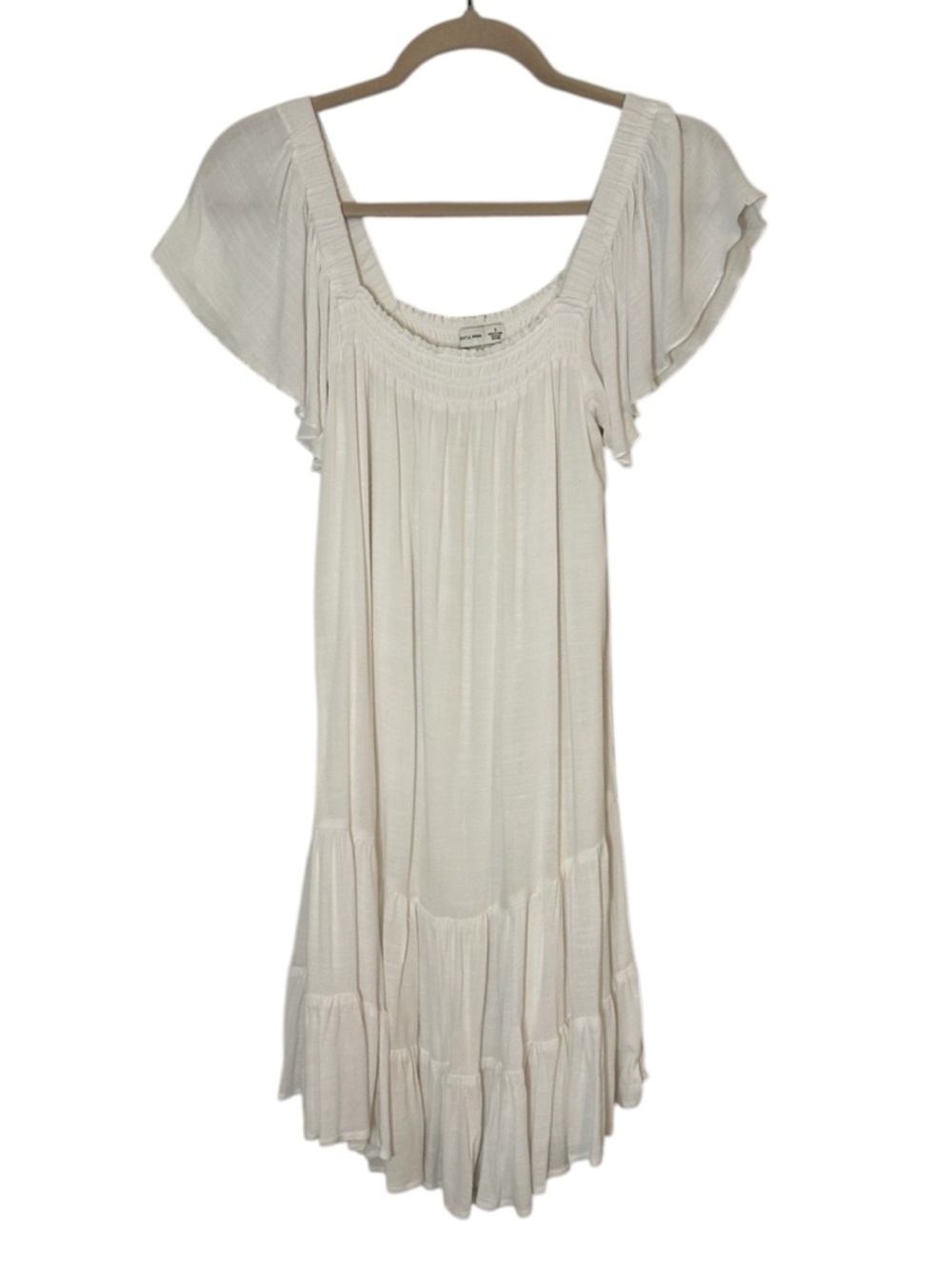 Gentle Fawn Anise Dress- White Flutter Sleeve Dress- Size Small